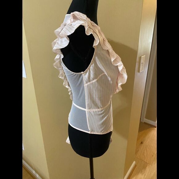 Victoria's Secret Pink Gold Metallic Stripe Bodysuit Small - Picture 14 of 14